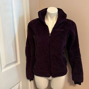 Columbia purple fuzzy zip up warm sweatshirt/jacket